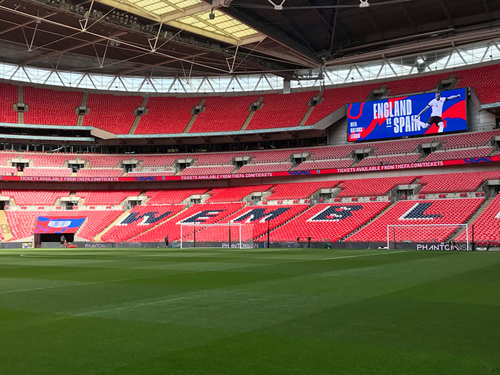 One of the new screens at Wembley