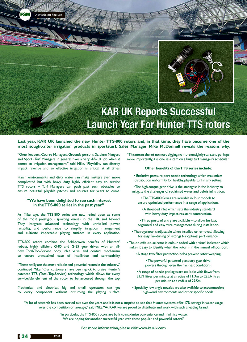 KAR UK Reports Successful Launch Year For Hunter TTS Rotors