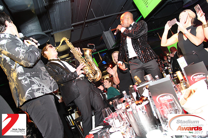 The live band at the Stadium Events and Hospitality Awards 2017 event