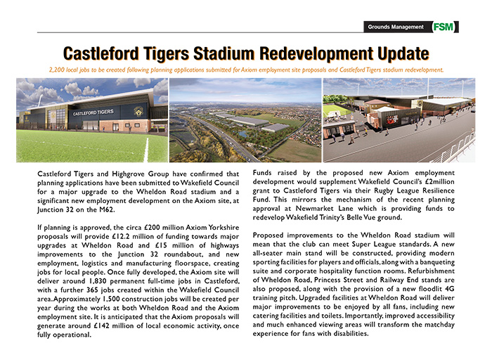Planning Applications Submitted By Castleford Tigers For Stadium Redevelopment And Axiom Site Proposals