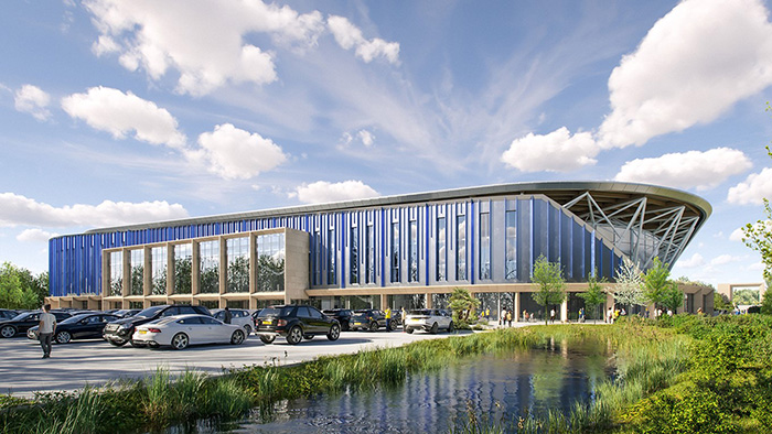 A rendering of how the proposed new stadium for Oxford United Football Club will look